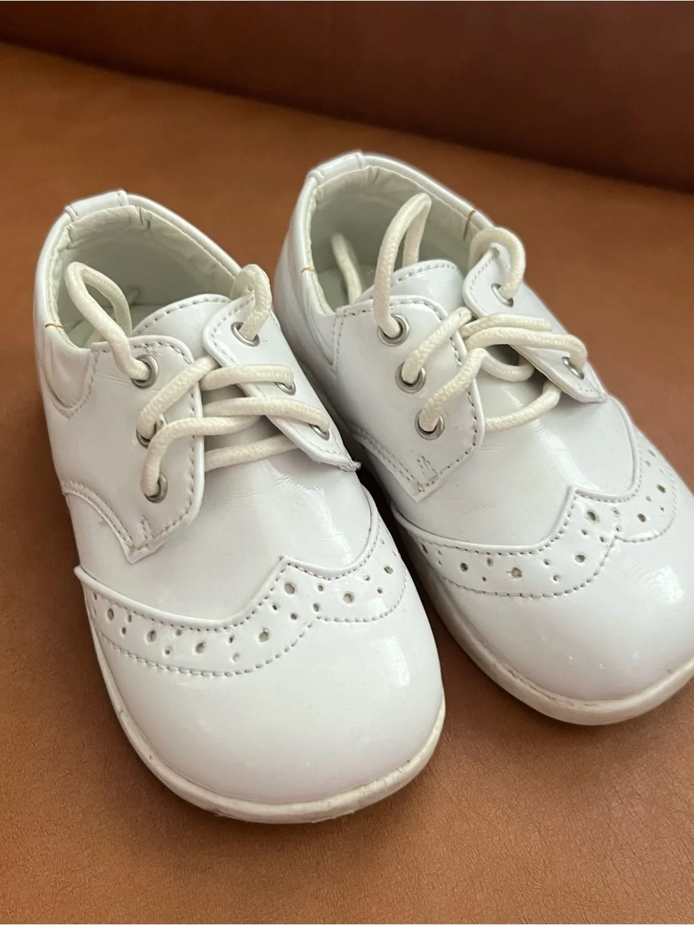 White patent leather toddler 6 oxford dress formal shoes baptisms christenings